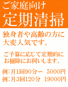 お得な定期清掃はこちら！